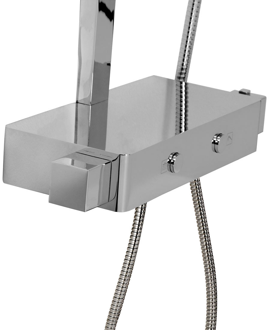 Hyldeformet blandingsbatteri for 5001 Rainbow 3D Shelf bruser. Fra SPA Kompaniet.