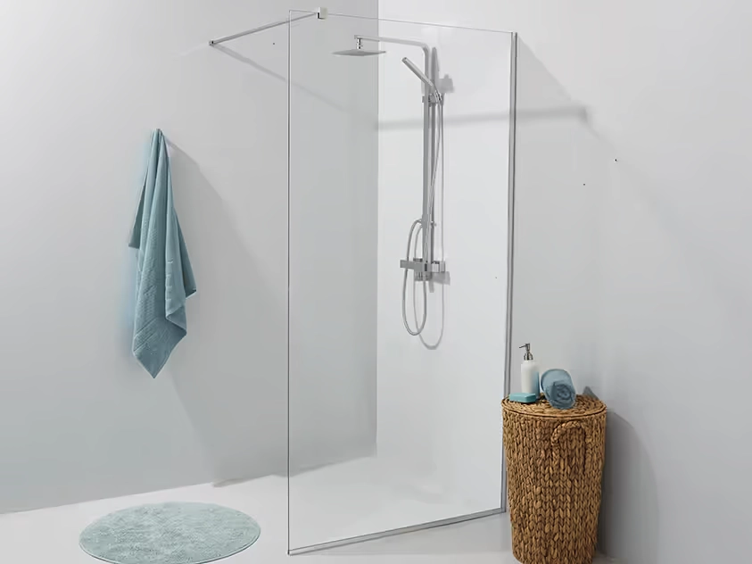 4024 Premium brusevæg 100x200 cm i klart glas. | SPA Kompaniet