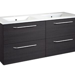 Clara badrumsmöbel i svart ek med fyra lådor från SPA Kompaniet.