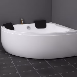 1018 Freedom indespa 140 cm i badeværelsesmiljø. Fra SPA Kompaniet.