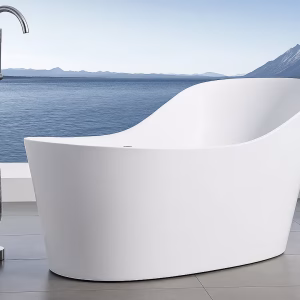 Stenbadekar Trent RockSolid 6518 i badeværelsesmiljø. Fra SPA Kompaniet