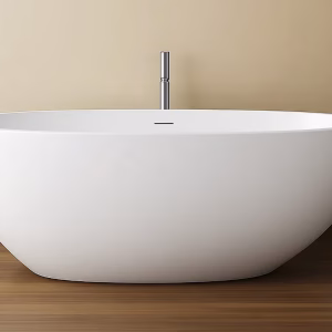 Rimini RockSolid stenbadekar 185 cm i badeværelsesmiljø. Fra SPA Kompaniet.