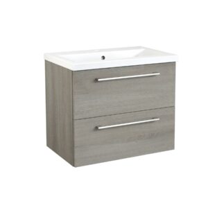 Scandic badrumsmöbler i grå ek med 2 lådor från SPA Kompaniet.