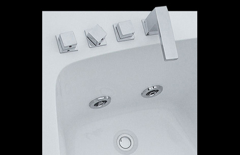 Armatur i Vision indespa set ovenfra. Fra SPA Kompaniet.
