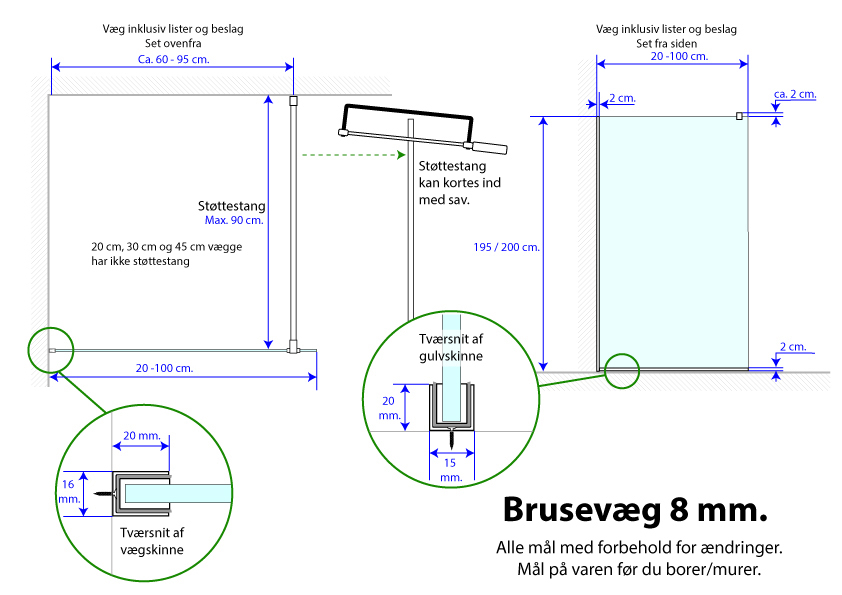 Premium brusevæg - 4057, 4068, 4116, 4118, 4022, 4026-195, 4018, 4024