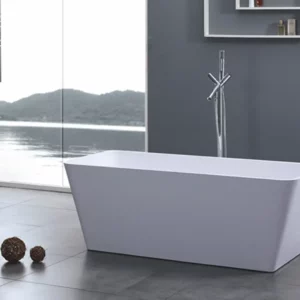 Modena RockSolid stenbadekar 148 cm i badeværelsesmiljø. Fra SPA Kompaniet.