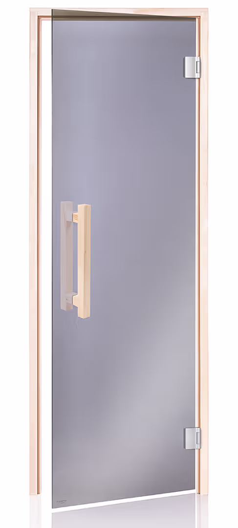 6444 Selvlukkende saunadør Comfort Grå, termoasp 90 x 210 cm. | SPA Kompaniet