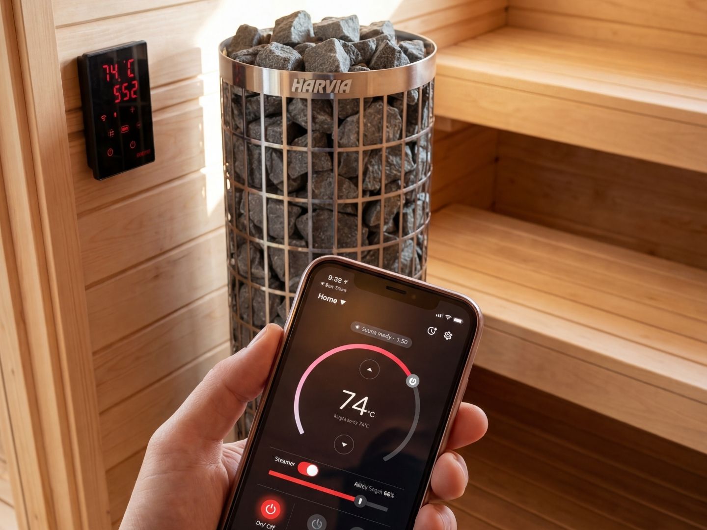 Harvia Cilindro 6.8 kW saunaovn med WiFi - Billede 3